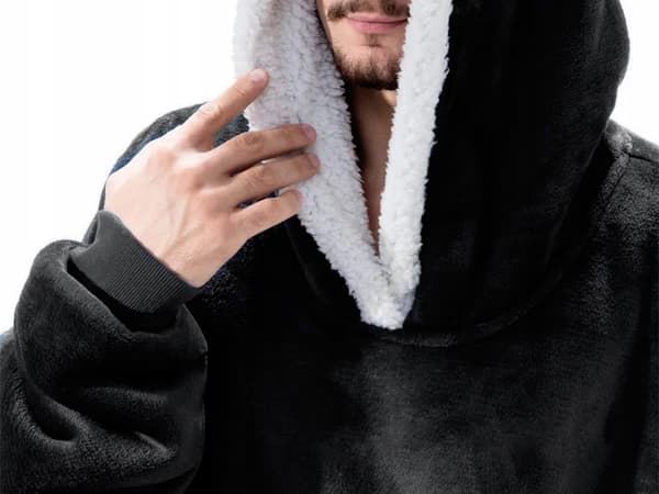 Snuggie huppari peitto Oversize peitto villapaita musta harmaa