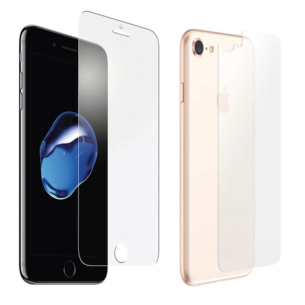 2-Pack iPhone 8 Plus HD Screen Protector + Suojakalvo selkänojalle läpinäkyvä