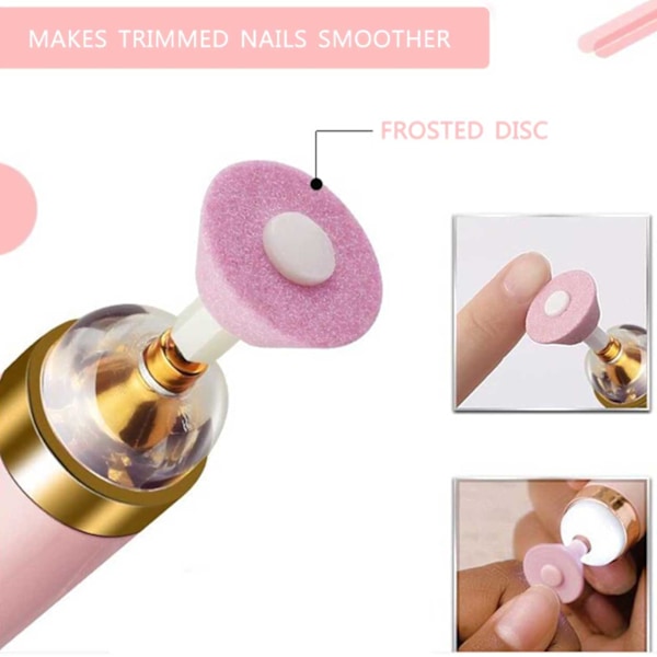 Elektrisk Nagelfil - Elfil - 5 Bitsar rosa