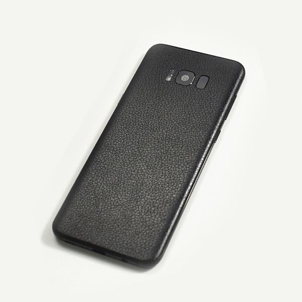 Samsung Galaxy S8 plus læder / læder beskyttende plast tilbage sort
