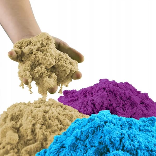 Kinetisk sand 2 kg sæt – 12 forme, sandkasse og tilbehør