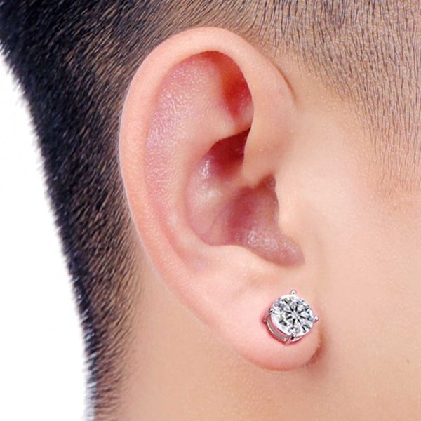 2-pack magnetisk piercing falsk øreringe krystal sølv sølv