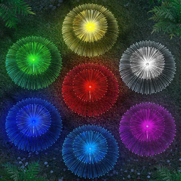 4-Pack Solcell Trädgårdsbelysning med Markspjut RGB svart