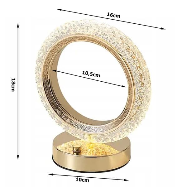 Trådløs bordlampe Crystal Touch LED RGB guld