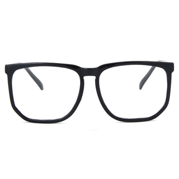 Sort store retro briller klart glas klart glas uden styrke sort