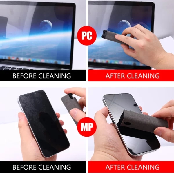 Multi rengøring til skærm og skærm - mobil, bærbar computer, bilskærm grå