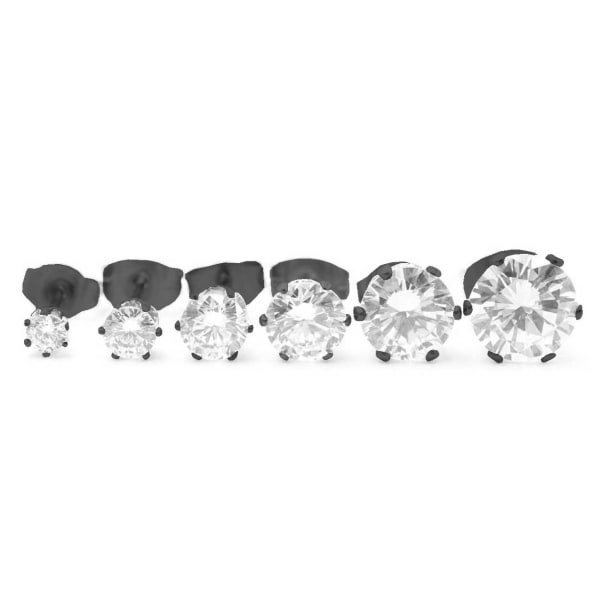 2-pack Svart Kristall Piercing Örhänge Piercingsmycke - 3mm svart