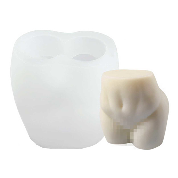 Form for stearinlys kvinnekropp 3d 7cm hvit