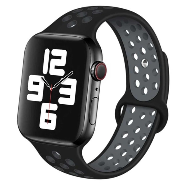 Apple Watch 38/40/41 Armband Silikon Sportarmband Svart Grå svart