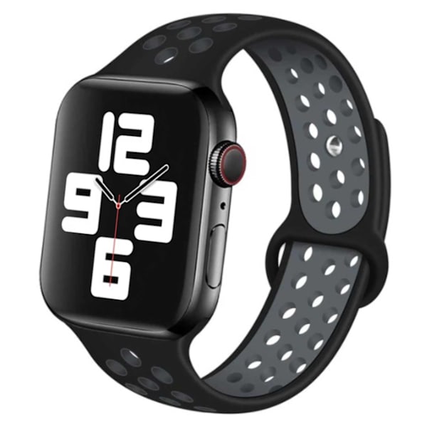 Apple Watch Kompatibel Armbånd 38/40/41 Silikone Sports Sort Grå sort