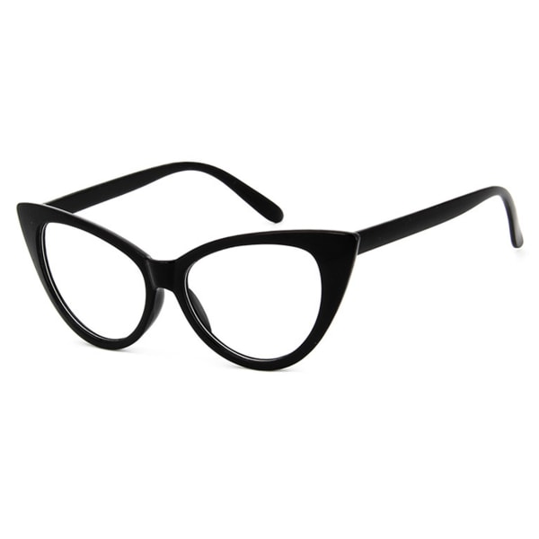 Sort Retro CateYe briller klart glasklart glas uden styrke sort