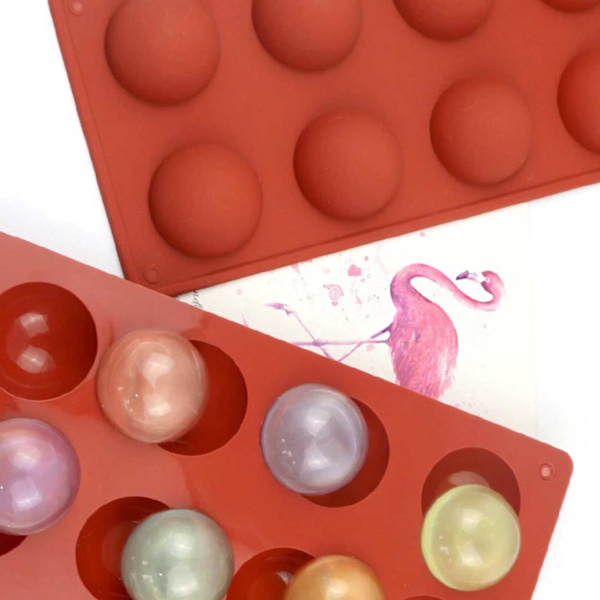 Silikonform 15 Kulor Halvklot Bakform - Is/Choklad/Geléform brun