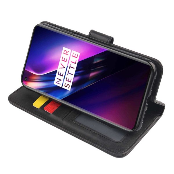 OnePlus 8 WALLET Læder Læder Taske Black sort