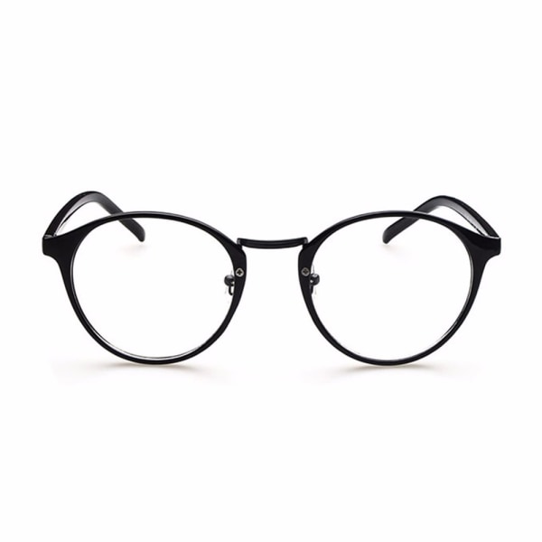 Retro runde / ovale briller sort klart glas uden styrke sort 5bd5 | Sort |  Fyndiq