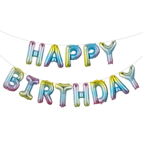 Happy Birthday Ballonger Fest Födelsedag Kalas Regnbåge Rainbow flerfärgad  e81a | Flerfärgad | Fyndiq