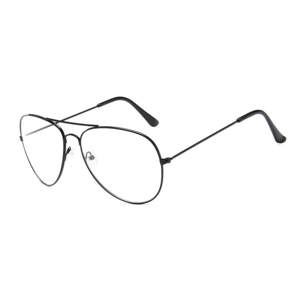 Sorte pilotbriller klart glas aviator klart glas sort