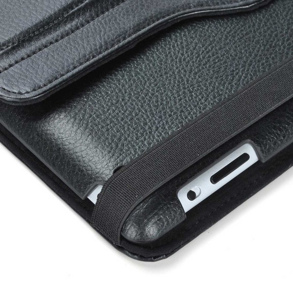 iPad Pro 3/4/5/6 12,9 "360 ° Smart Shell Case Pu Leather Black musta