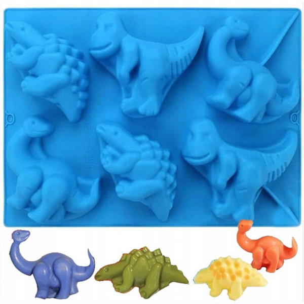 Silikonform til Bagning og Isterninger Dinosaurer