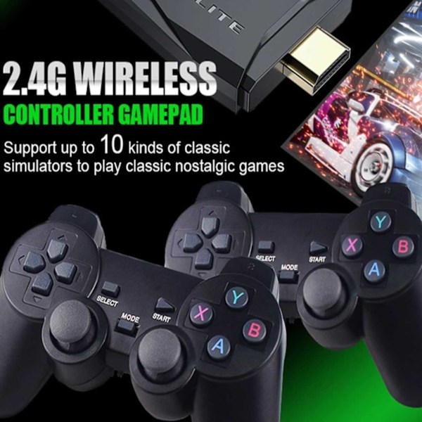 M8 Game Stick Lite 2024 20.000+ retro tv-spil sort