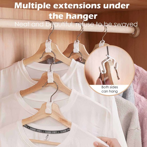 10-pack Klädhängare - Anslutningskrok - Organizer Vit vit