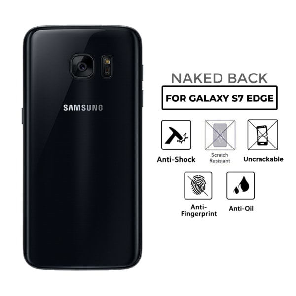 Samsung Galaxy S7 Edge Genomskinlig Skin Skyddsplast Baksida transparent