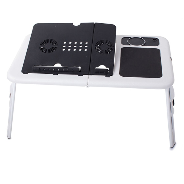 Hopfällbart Laptopbord med Kylning | Laptop Sängbord vit