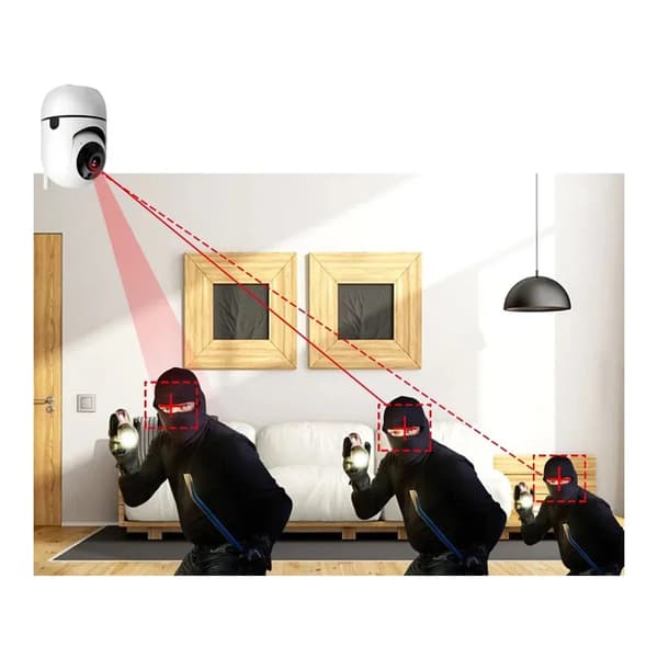 Övervakningskamera WiFi Inomhus Panorerbar HD Vit