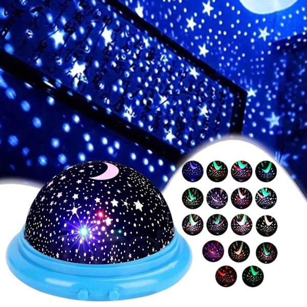 Stjärnprojektor Galaxy Nattlampa LED Stjärnhimmel för Barnrum blå