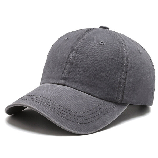 Cap Vintage Distressed Jeans Washed Strapback Grey grå one size