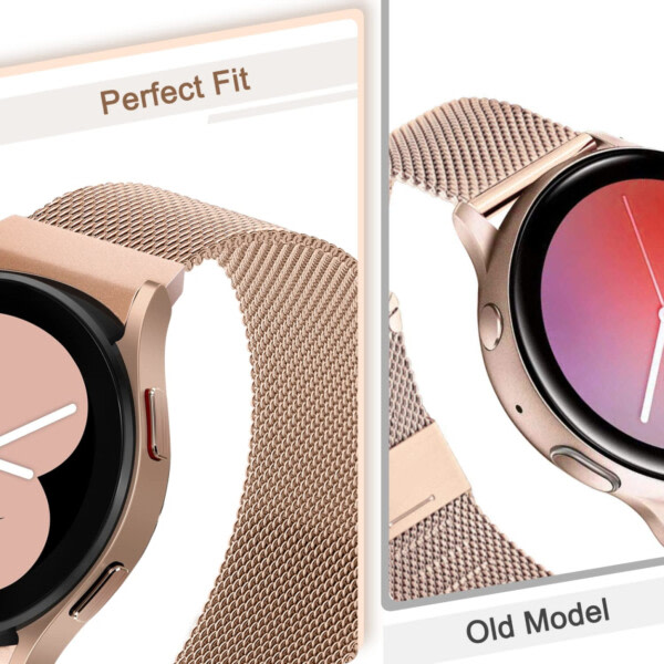 Galaxy Watch 4/5 metallarmbånd 20mm Milanese Mesh Rosé Gold