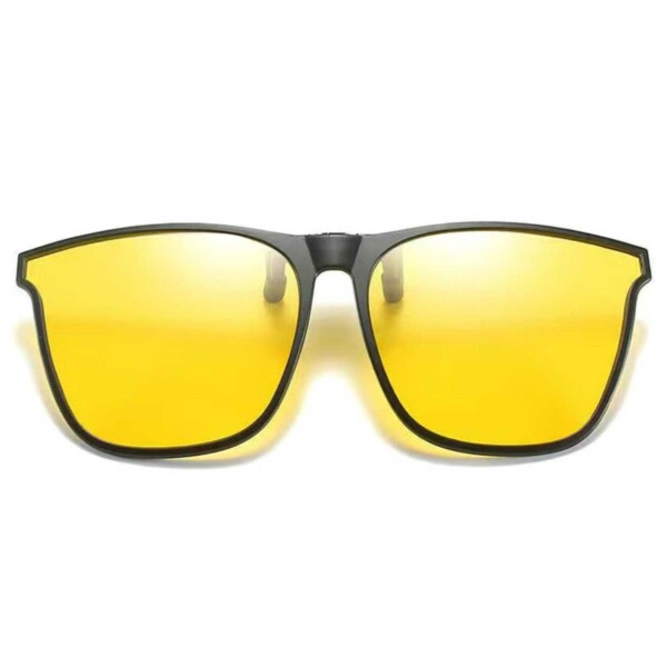 Klip -på solbriller - fastgjort til eksisterende briller - Natvision gul gul