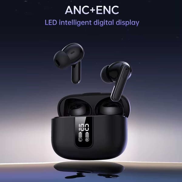 Trådløse Bluetooth-hovedtelefoner 20 timer ANC ENC BT 5.3 Sort sort