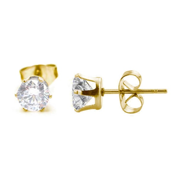 2-pakke guld krystal piercing øreringe piercing juvel - 5mm guld