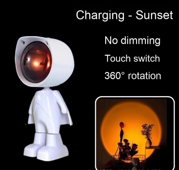 Mini Langaton Auringonlaskulamppu Ladattavalla Akulla