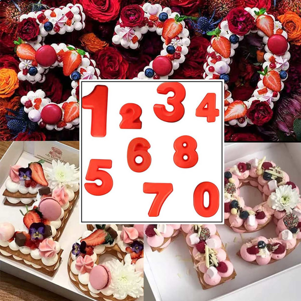 Numerisk kageform bagning forme silikone med cifret antal