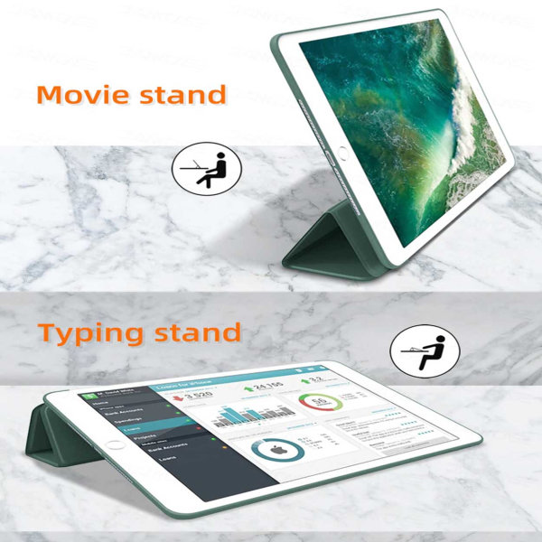iPad 7/8 10,2" Skal Fodral Tri-fold Smart Case Svart svart