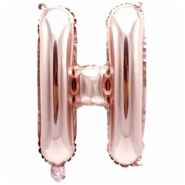 Brevballon rosé guld 80cm store bogstaver: h H