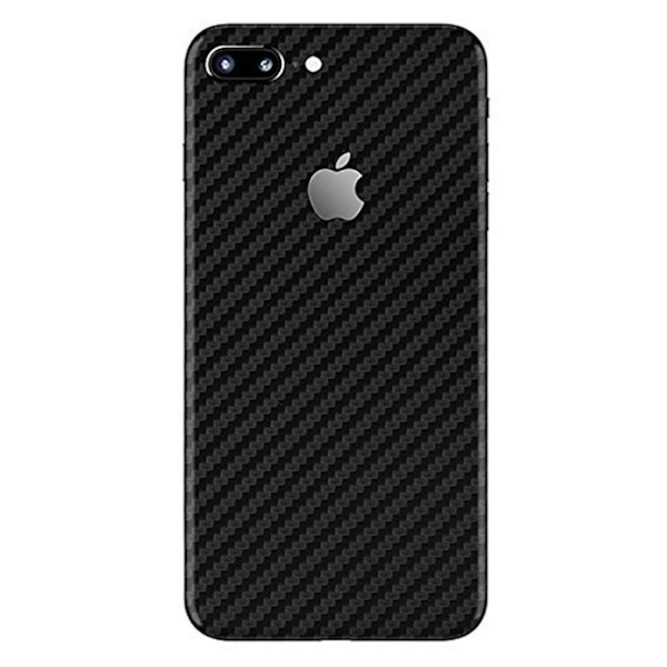3-pakkaus iPhone 8 Plus hiilikuitu ihon suojaava muovinen takaosa läpinäkyvä
