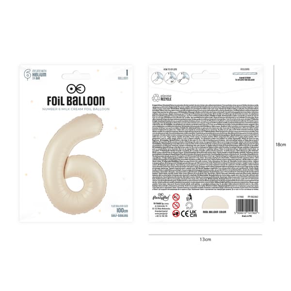 Folieballon tal 7 creme beige 100 cm beige