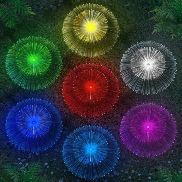 2-Pack Solar Garden Lighting med Ground Spear RGB sort