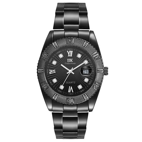 IIK -kokoelma Diamond Watch Black - Men's Watch Steel hopea