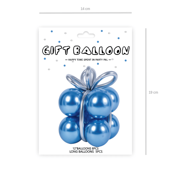 Ballonsæt gave blå krom