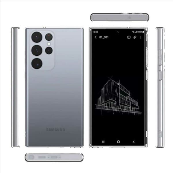 Galaxy S23 Ultra Läpinäkyvä kuori ohut läpinäkyvä läpinäkyvä