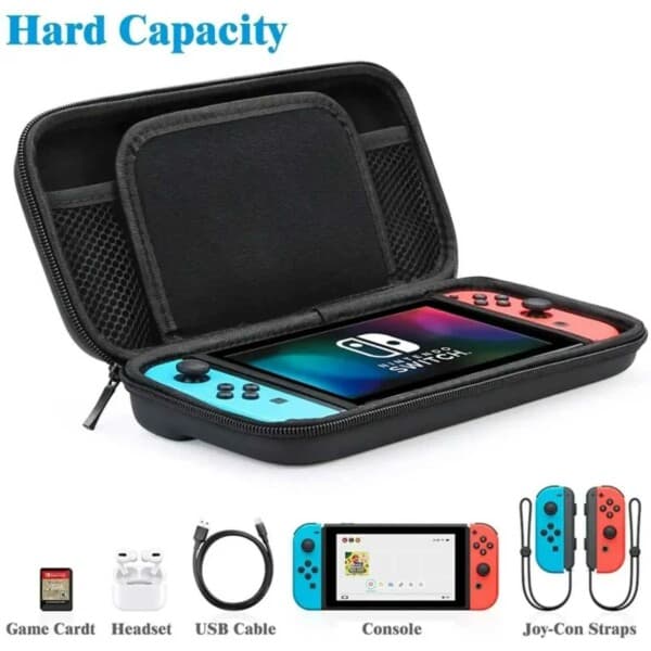 Hård Förvaringsväska Nintendo Switch OLED Kompatibel Svart svart