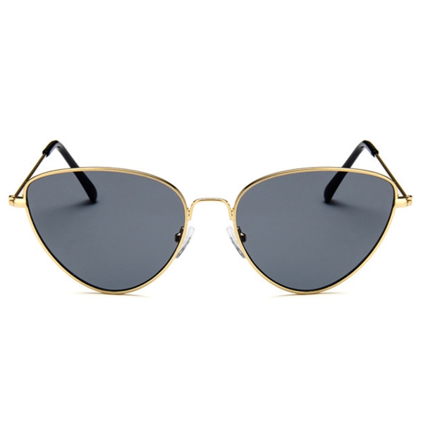 Golden Triangular Solbriller Dark Glass + Senile String gull