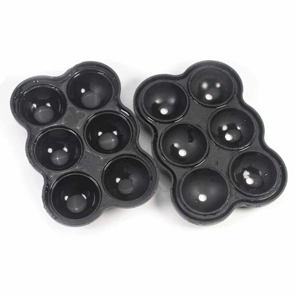 2-Pack 6 runde isbiter Silikon isform iskuler svart