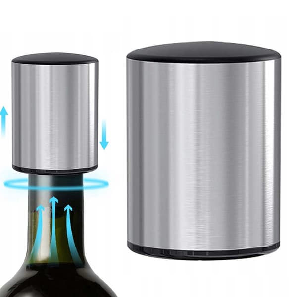 Tyhjöpysäytin viinipulloille ja samppanjapulloille 2-pack hopea hopea