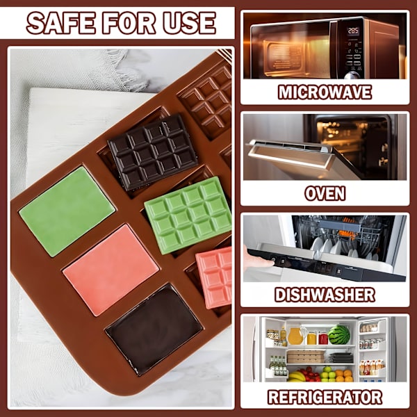 Silikon Chokoladeform Mini Chokoladebarer Slik Bagning