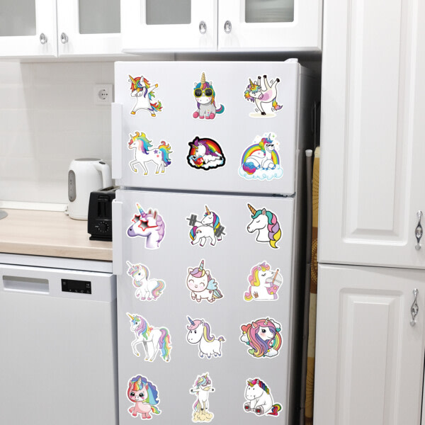 50-pak Unicorn Stickers flerfarvet