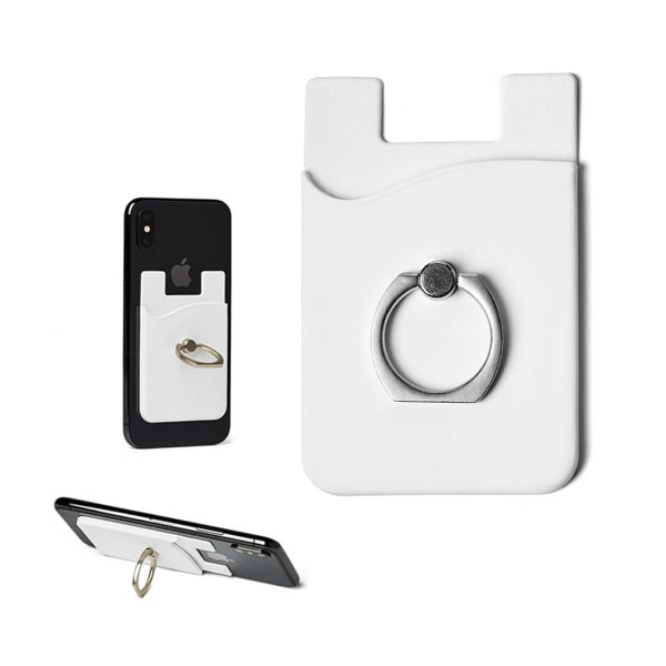 Universal Card Holder med Ring til mobiltelefon Hvid hvid